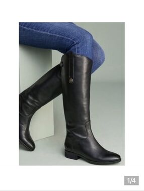 Sam Edelman Penny Black Leather Riding Boots - 7.5